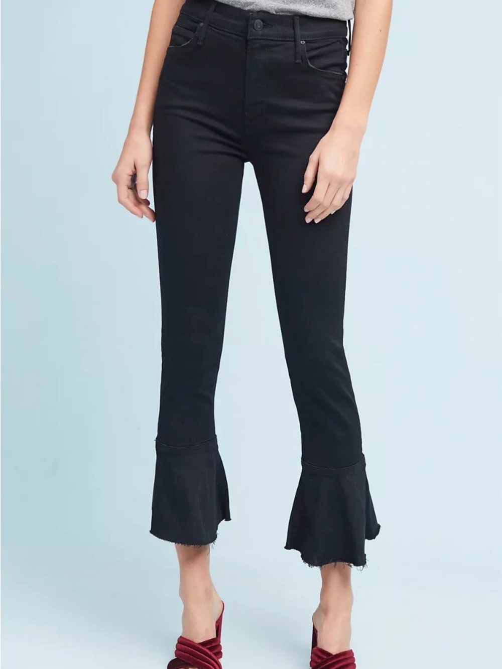 MOTHER Cha Cha Fray High-Rise Flared Jeans size 25